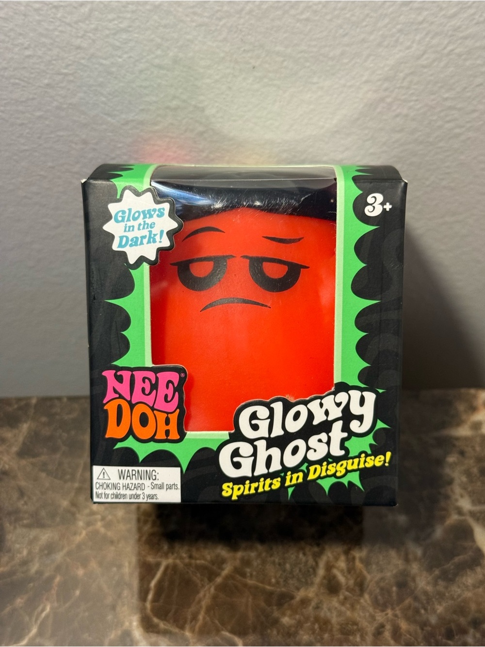 NeeDoh Glowy Ghost Stress Ball - Red Glow in the Dark Halloween